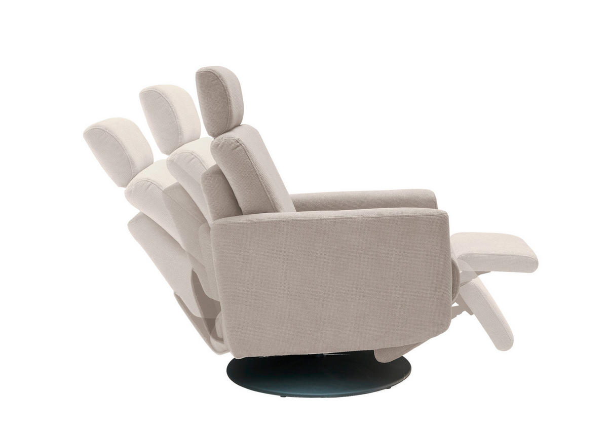 RELAXSESSEL Chenille Rücken echt    - Beige/Schwarz, MODERN, Textil/Metall (77/105/87-154cm) - Livetastic