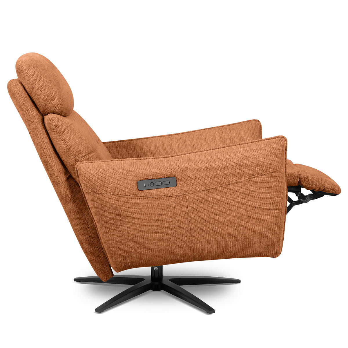 RELAXSESSEL in Textil Orange  - Schwarz/Orange, Design, Textil/Metall (77/107/88cm) - Livetastic