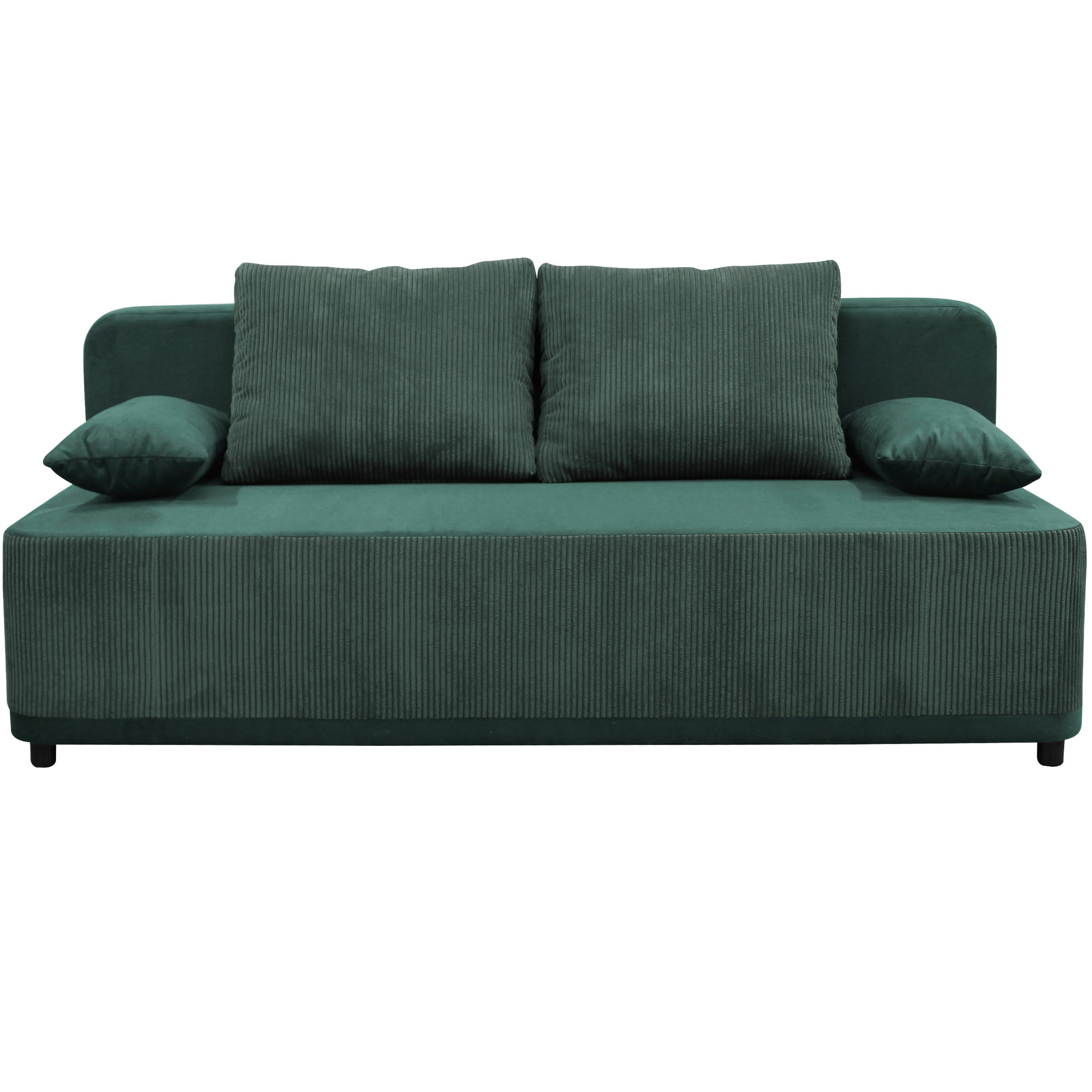 SCHLAFSOFA Velours Grün  - Schwarz/Grün, Design, Kunststoff/Textil (197/90/83cm) - MID.YOU