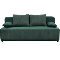 SCHLAFSOFA  mit Liegefunktion Velours Grün  - Schwarz/Grün, Design, Kunststoff/Textil (197/90/83cm) - MID.YOU