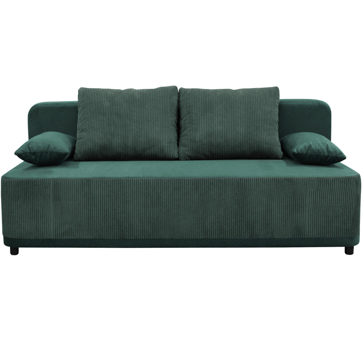 SCHLAFSOFA  mit Liegefunktion Velours Grün  - Schwarz/Grün, Design, Kunststoff/Textil (197/90/83cm) - MID.YOU