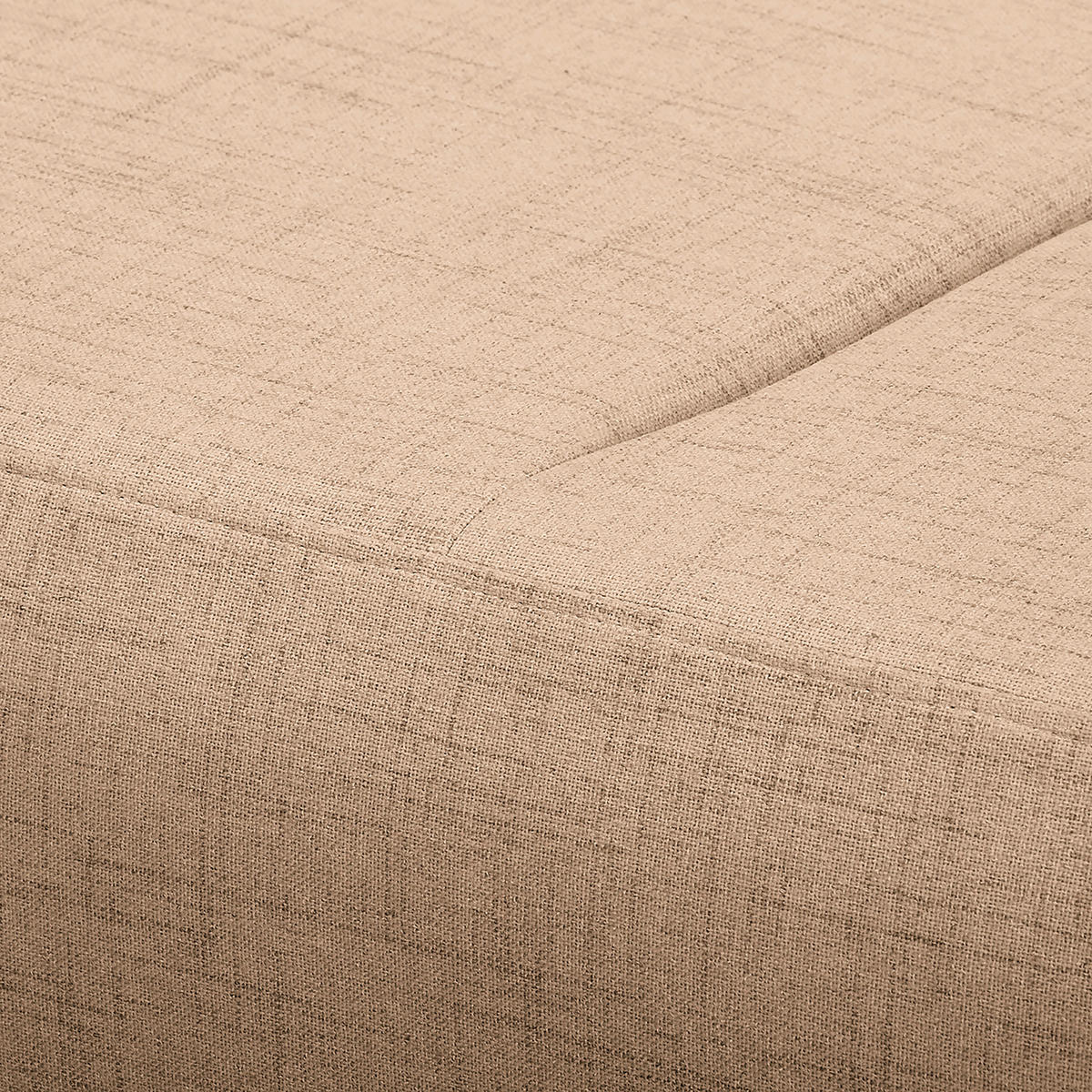 ECKSOFA in Textilgeflecht Beige  - Wengefarben/Beige, Design, Holz/Textil (257/174cm) - Livetastic
