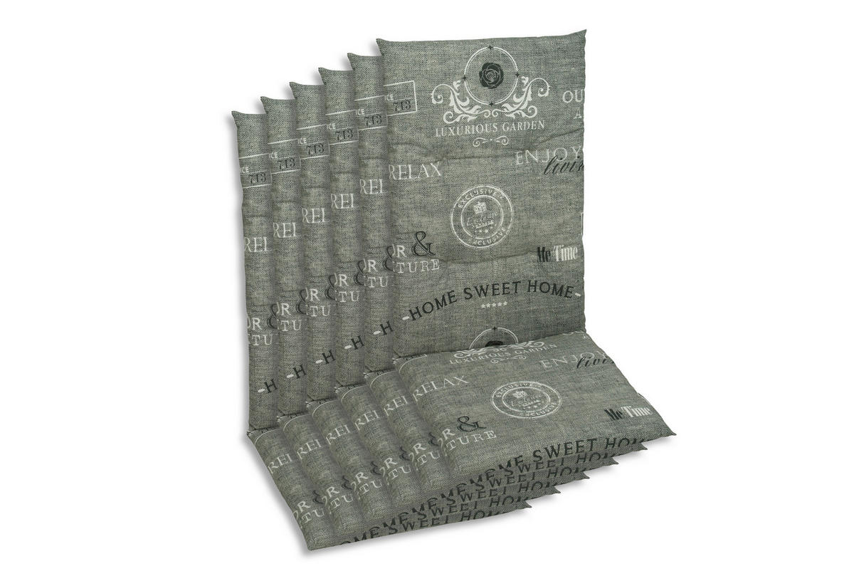 SESSELAUFLAGENSET Stempel  - Hellgrau/Weiß, KONVENTIONELL, Textil (48/5/118cm)