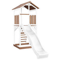 SPIELTURM 111,2/241,9/349 cm  - Weiss/Braun, Konventionell, Holz/Kunststoff (111,2/241,9/349cm)
