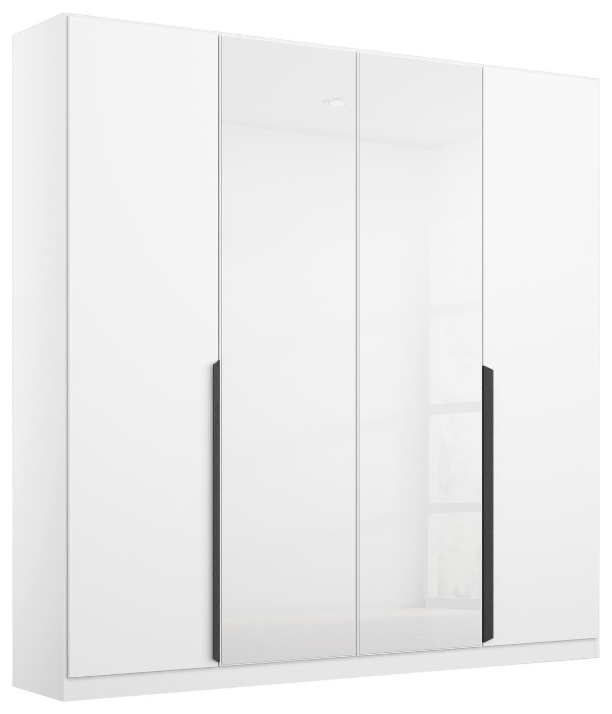 DREHTÜRENSCHRANK 181/210/54 cm 4-türig Weiß, Weiß Hochglanz  - Weiß Hochglanz/Weiß, MODERN, Glas/Holzwerkstoff (181/210/54cm) - Rauch Möbel