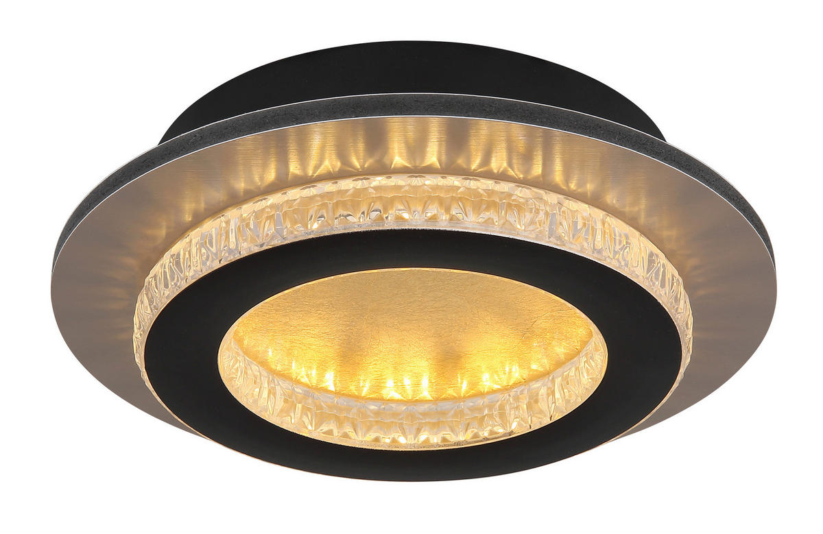 LED-DECKENLEUCHTE 20/5,5 cm   - Klar/Goldfarben, Design, Kunststoff/Metall (20/5,5cm) - Globo
