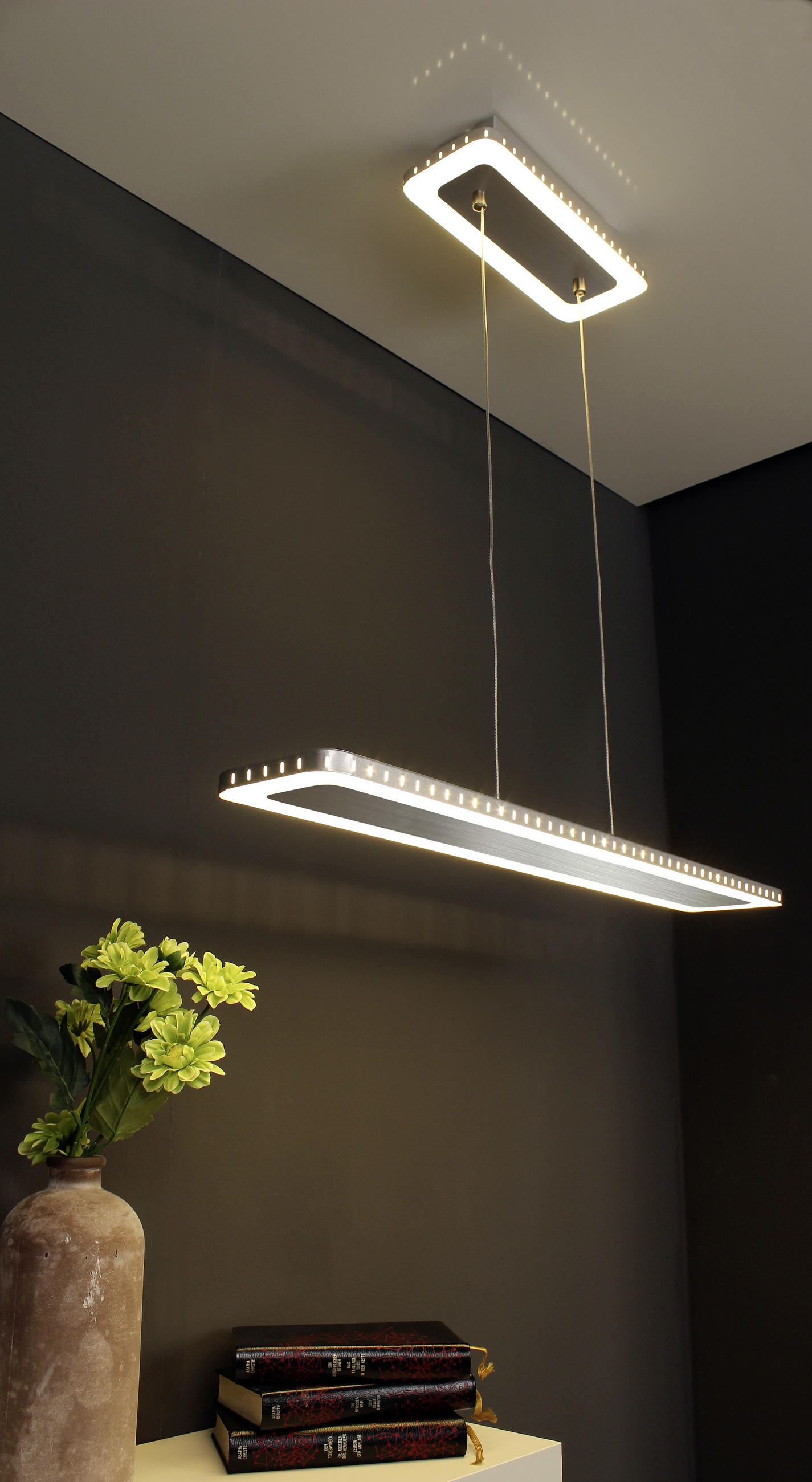 LED-HÄNGELEUCHTE Solaris 70/12/120 cm   - Edelstahlfarben, Design, Metall (70/12/120cm)