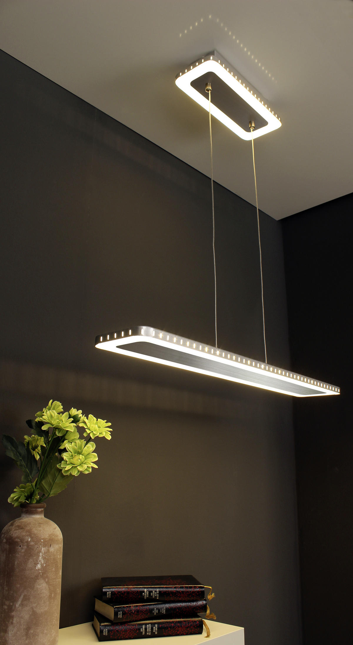 LED-HÄNGELEUCHTE 70/12/120 cm  - Edelstahlfarben, Design, Metall (70/12/120cm)