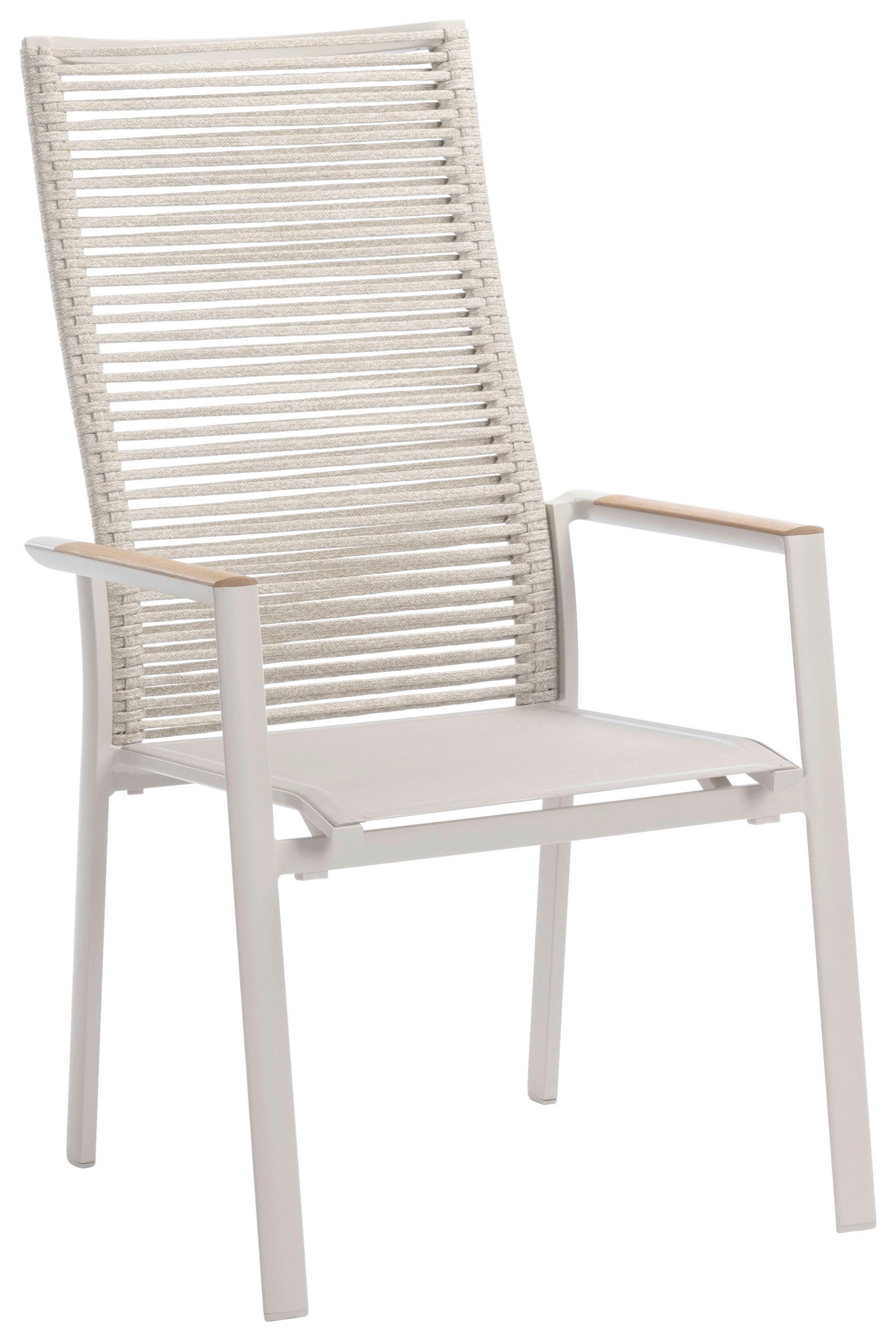 STAPELSESSEL Teakholz Aluminium Mokka  - Sandfarben/Mokka, Design, Holz/Textil (65/109/62cm) - Zebra 