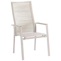 STAPELSESSEL Teakholz Aluminium Mokka  - Sandfarben/Mokka, Design, Holz/Textil (65/109/62cm) - Zebra 