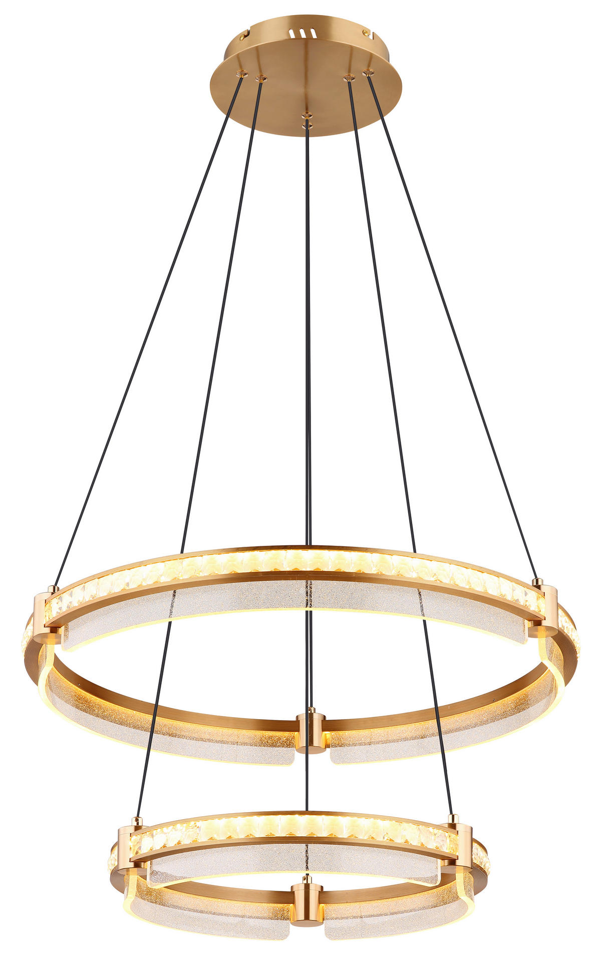 LED FÜGGŐLÁMPA 60/120 cm  - arany/átlátszó, Design, műanyag/fém (60/120cm)