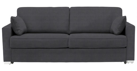 SCHLAFSOFA in Flachgewebe Grau  - Chromfarben/Grau, KONVENTIONELL, Textil/Metall (208/86/97cm) - Novel