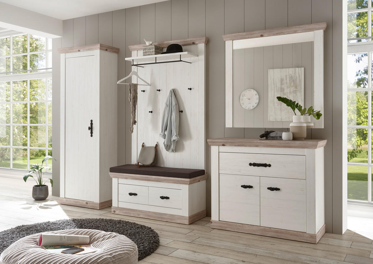 GARDEROBE 5-teilig  in 307/201/45 cm  - Hellbraun/Pinienfarben, Design, Holzwerkstoff (307/201/45cm) - MID.YOU