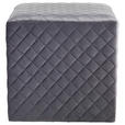 HOCKER Samt Grau  - Grau, LIFESTYLE, Textil (38/38/38cm) - Ambia Home