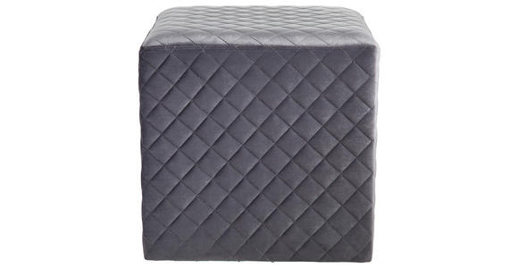 HOCKER Samt Grau - Grau, LIFESTYLE, Textil (38/38/38cm) - Ambia Home
