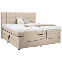 BOXSPRINGBETT 180/200 cm  in Creme  - Creme/Schwarz, Konventionell, Kunststoff/Textil (180/200cm) - Moderano