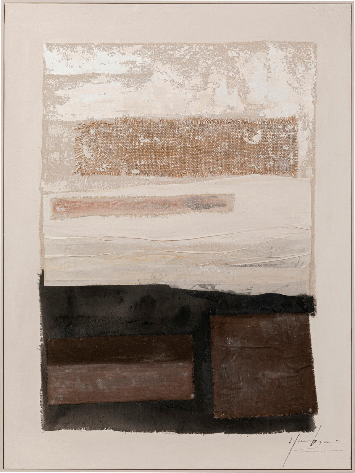 BILD Abstraktes  - Schwarz/Braun, Design, Holz/Papier (90/120/5cm) - Kare-Design