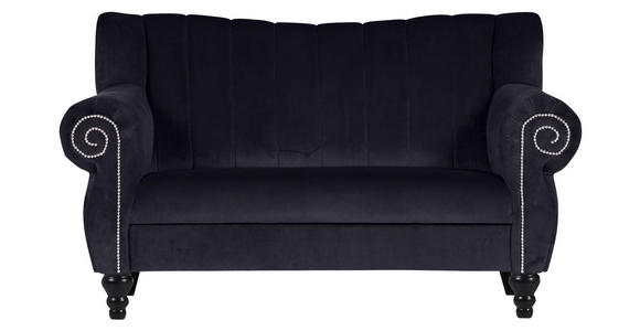 2-SITZER-SOFA in Chenille Schwarz  - Schwarz, Design, Holz/Textil (168/96/75cm) - Ambia Home