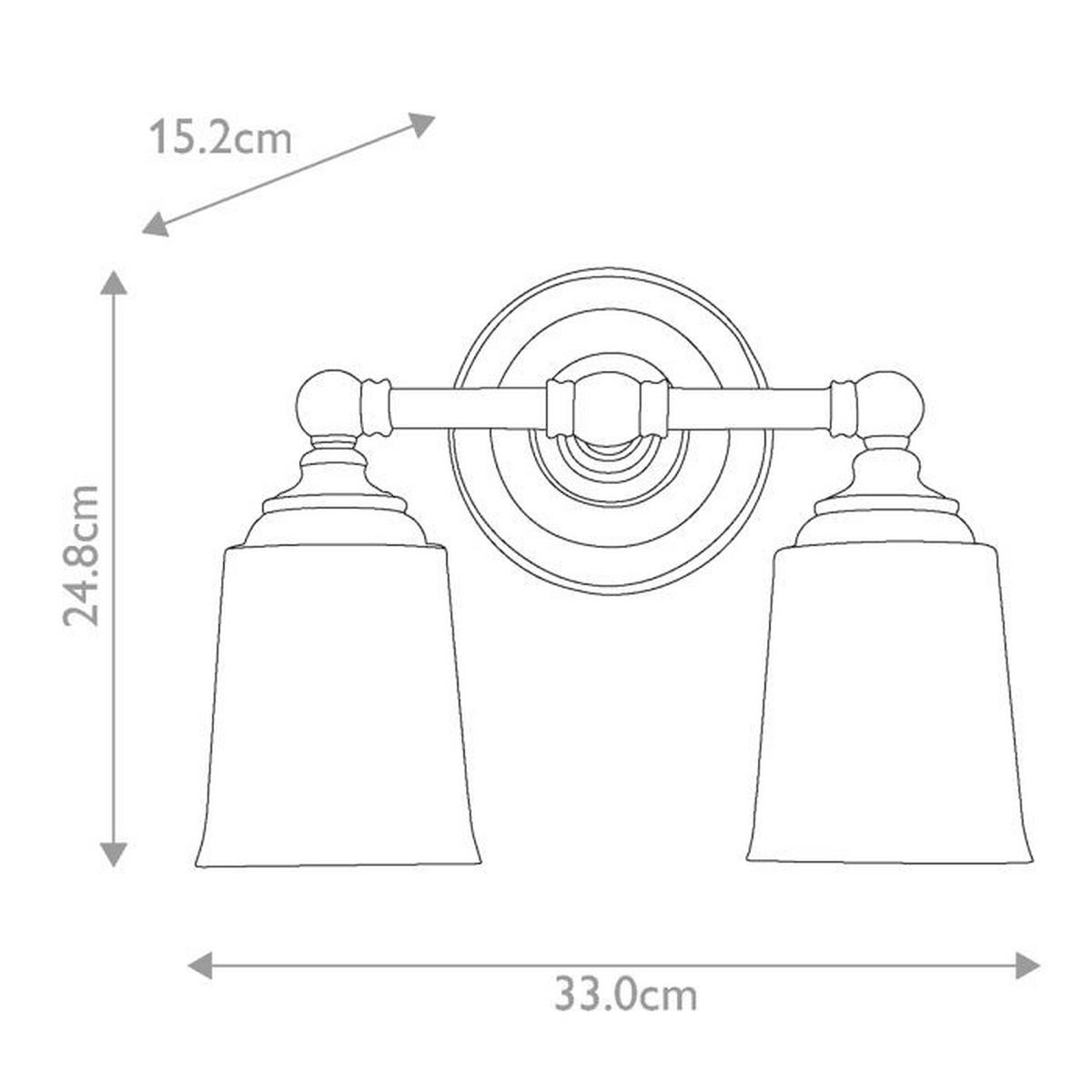 BADEZIMMER-WANDLEUCHTE Hugolake 33/24.8 /15.2 cm  - Messingfarben, KONVENTIONELL, Glas/Metall (33/24.8 /15.2cm) - Elstead Lighting