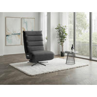 RELAXSESSEL Leder Schwarz  - Schwarz, Basics, Leder/Metall (80/109/98cm) - Sit & More
