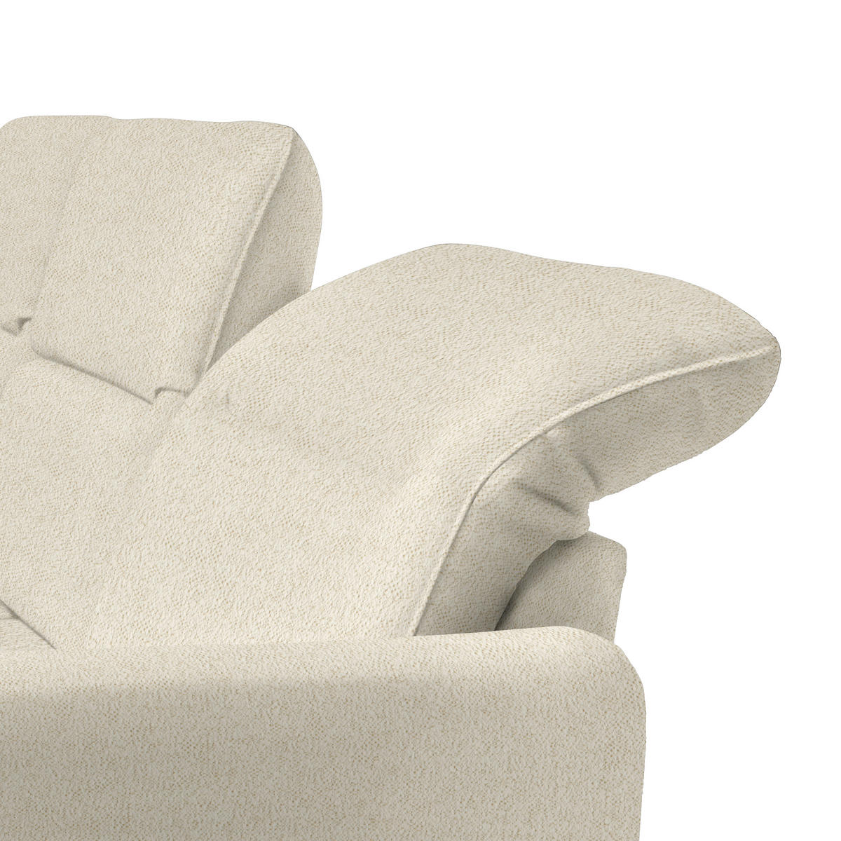 ECKSOFA Creme Chenille  - Creme/Schwarz, KONVENTIONELL, Textil/Metall (190/254cm) - Livetastic