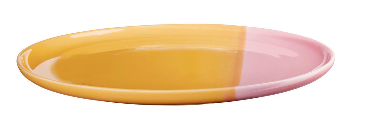 SPEISETELLER Gelb, Hellrosa 26,5/2,1 cm joy  - Hellrosa/Gelb, KONVENTIONELL, Keramik (26,5/2,1cm) - ASA