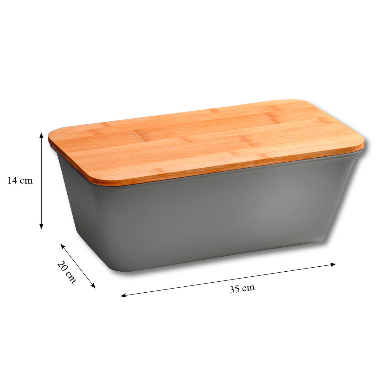 POSODA ZA KRUH     36/21.5/17 cm         - siva, Basics, umetna masa/les (36/21.5/17cm) - Kesper