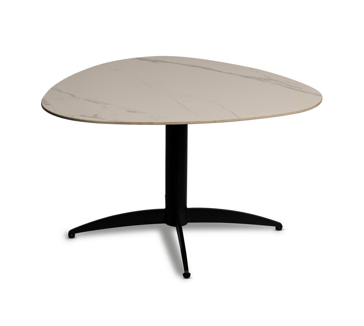 COUCHTISCH 75/75/40 cm Freiform Schwarz, Weiß  - Schwarz/Weiß, Design, Stein/Metall (75/75/40cm) - Xora