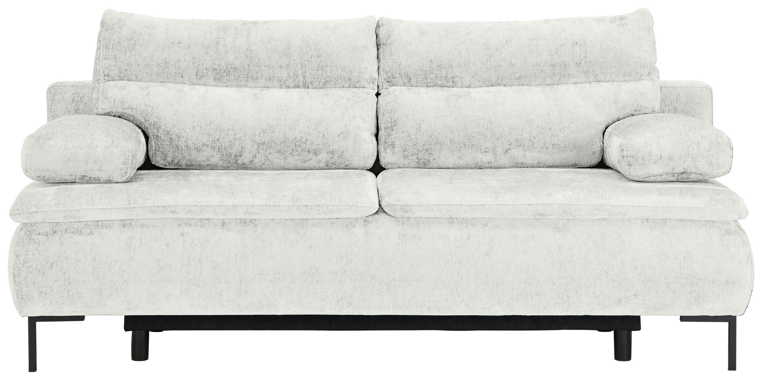 BOXSPRINGSOFA Webstoff Naturfarben  - Schwarz/Naturfarben, Design, Textil/Metall (202/93/100cm) - Novel