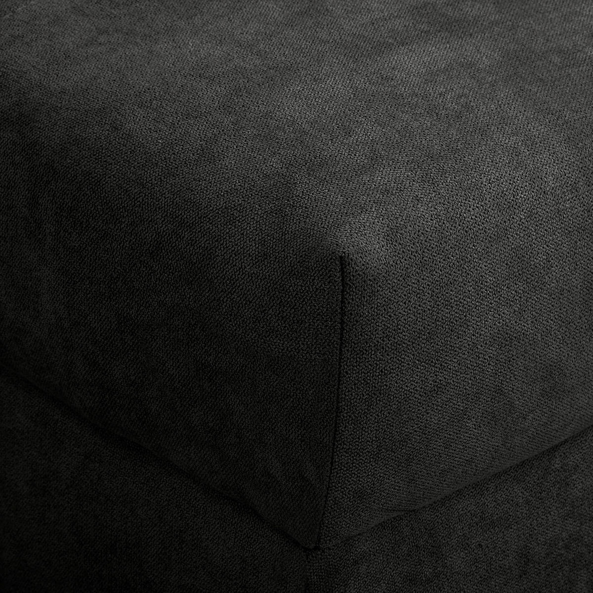 ECKSOFA inkl. Hocker Ariella Schwarz Mikrofaser Rückenkissen, Hocker  - Schwarz/Naturfarben, Design, Holz/Textil (161/231cm) - Livetastic