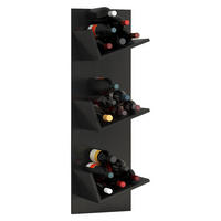 WEINREGAL Schwarz  - Schwarz, Basics, Holzwerkstoff (33/106,5/25,6cm) - MID.YOU