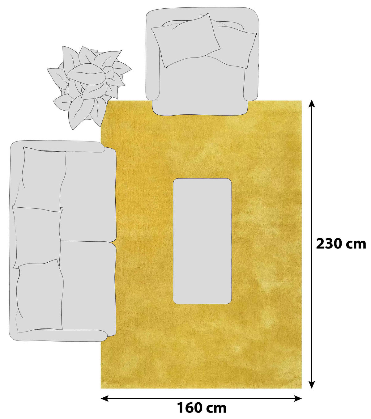 HOCHFLORTEPPICH 160/230 cm Relaxx Gelb  - Gelb, Basics, Textil (160/230cm) - Esprit