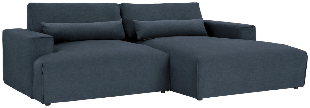ECKSOFA Felicia in Struktur Dunkelblau  267/187 cm  - Schwarz/Dunkelblau, Design, Kunststoff/Textil (267/187cm) - Stylife