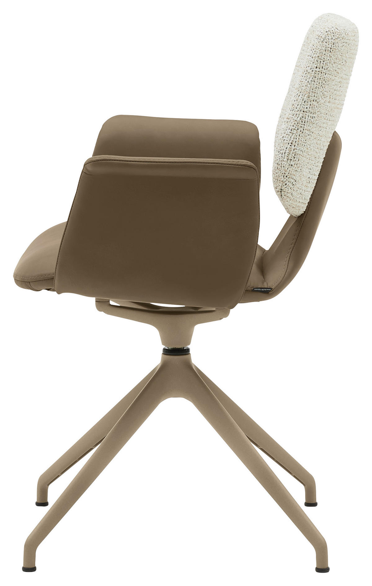 ARMLEHNSTUHL  in Echtleder naturbelassen  - Beige/Graubraun, Design, Leder/Textil (64/87/56,5cm) - Musterring