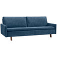 SCHLAFSOFA Flachgewebe Blau  - Blau/Eichefarben, KONVENTIONELL, Holz/Textil (220/85/98cm) - Carryhome