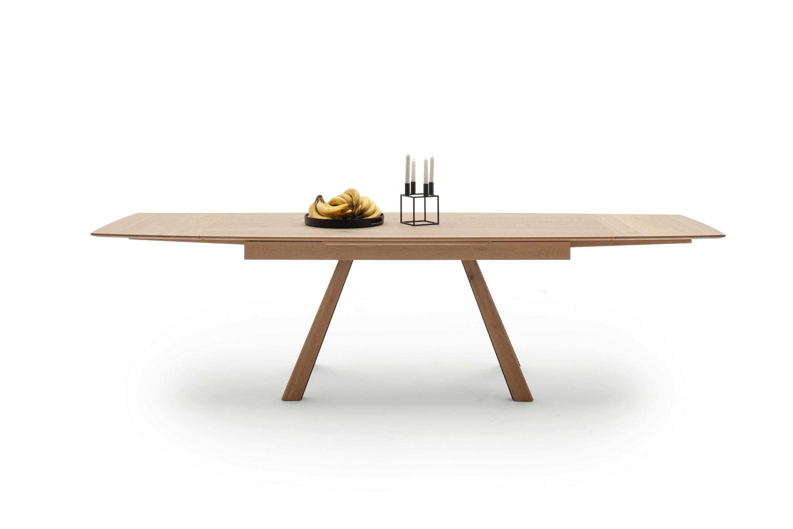 TABLE in Holz, Metall 190-290/95/76 cm  - Eichefarben/Schwarz, Design, Holz/Metall (190-290/95/76cm) - Schöner Wohnen