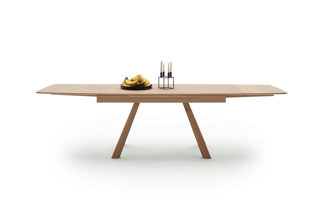 TABLE in Holz, Metall 190-290/95/76 cm  - Eichefarben/Schwarz, Design, Holz/Metall (190-290/95/76cm) - Schöner Wohnen