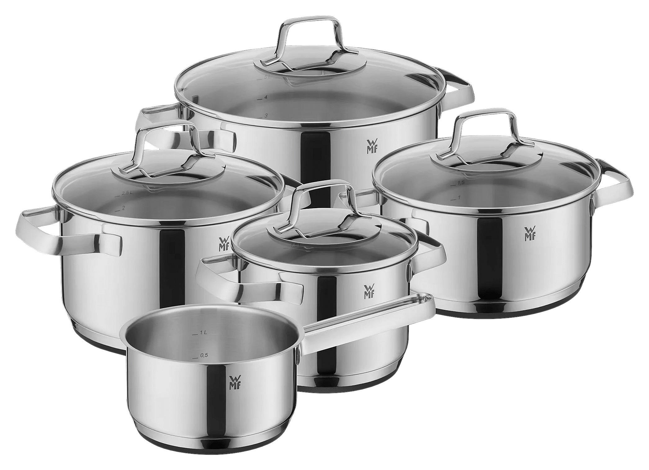 KOCHTOPFSET Belmonte 5-teilig  - Edelstahlfarben, Basics, Metall - WMF