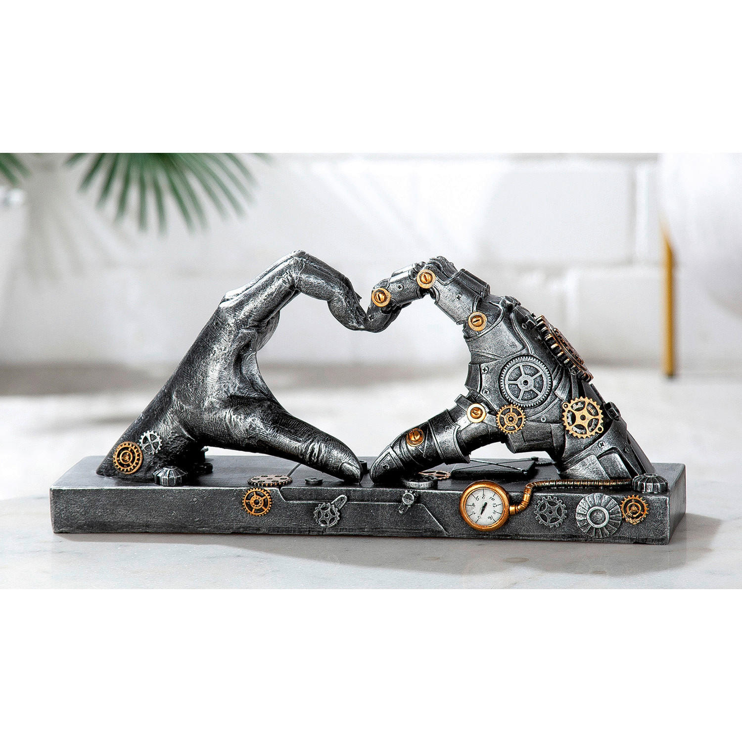 SKULPTUR - Silberfarben, Basics, Kunststoff (35/16/9,5cm)