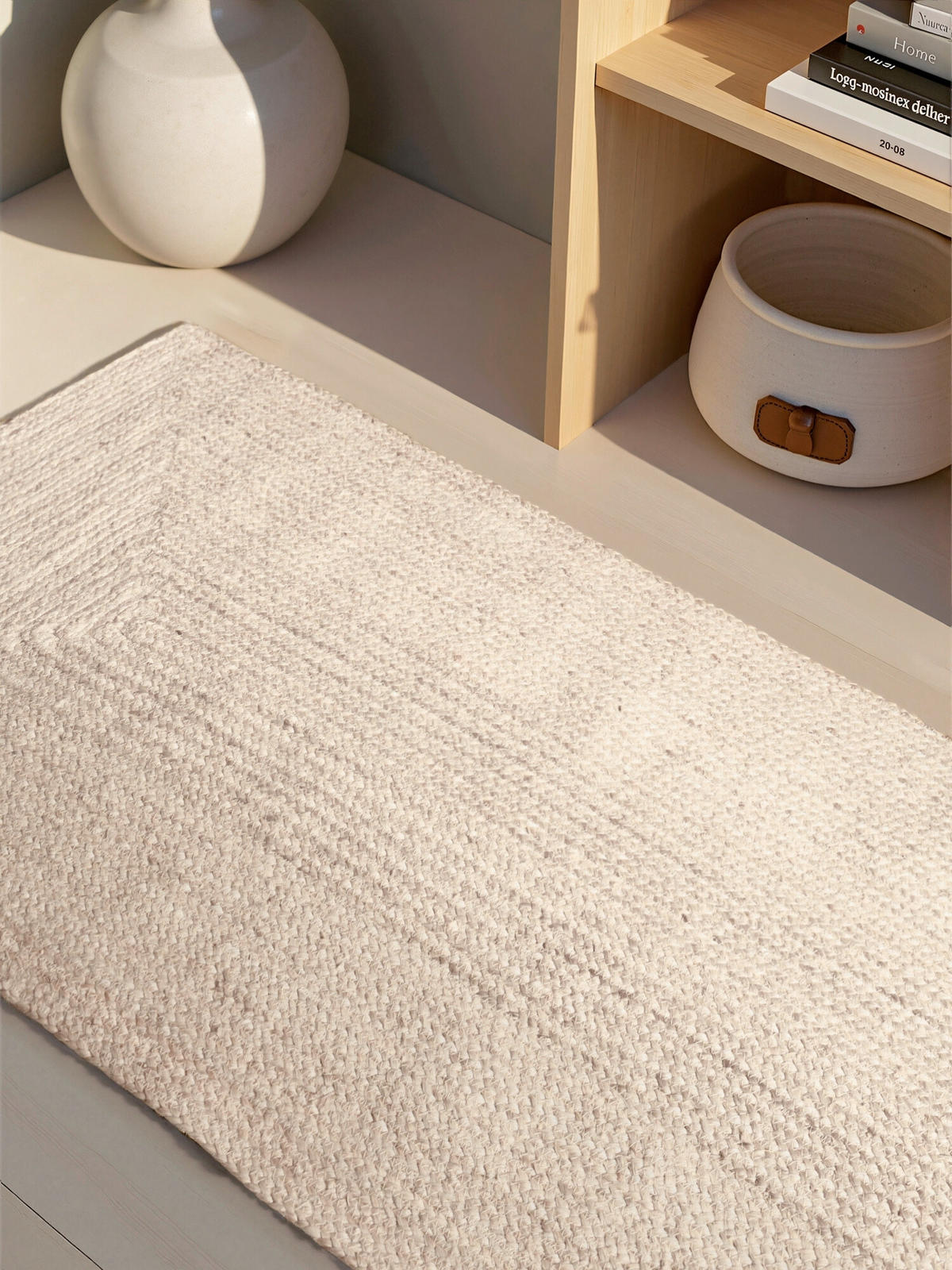 JUTETEPPICH 80/200 cm Juno Weiß rechteckig  - Weiß, Natur, Textil (80/200cm) - Hanse Home