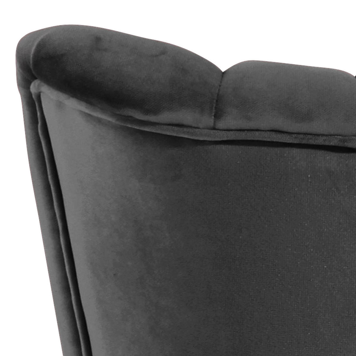 SESSEL in Samt, Velours Anthrazit  - Anthrazit/Buchefarben, Design, Holz/Textil (70/80/66cm) - Max Winzer