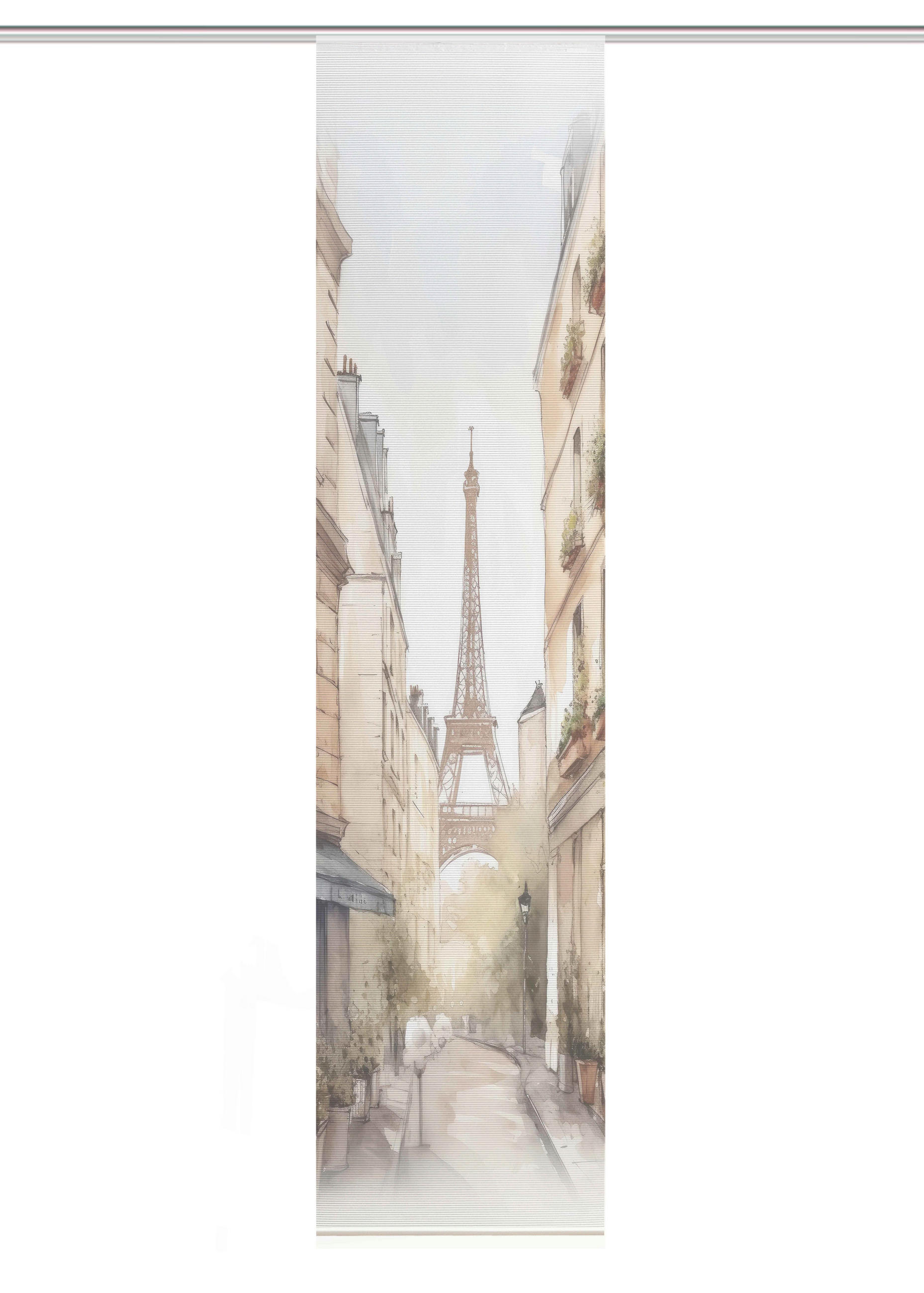 XXXLutz Flächenvorhang Francq Natur, Weiß 60x245 cm