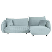 HÖRNSOFFA i plysch mintgrön  - mintgrön/svart, Klassisk, textil/plast (270/170cm) - MID.YOU