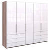 FALTTÜRENSCHRANK in Weiss, Trüffeleichefarben  - Chromfarben/Weiss, Konventionell, Glas/Holzwerkstoff (250/216/58cm) - Venda
