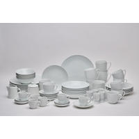 KOMBINOVANÁ SOUPRAVA 62dílné, porcelán keramika  - bílá, Basics, keramika - Novel