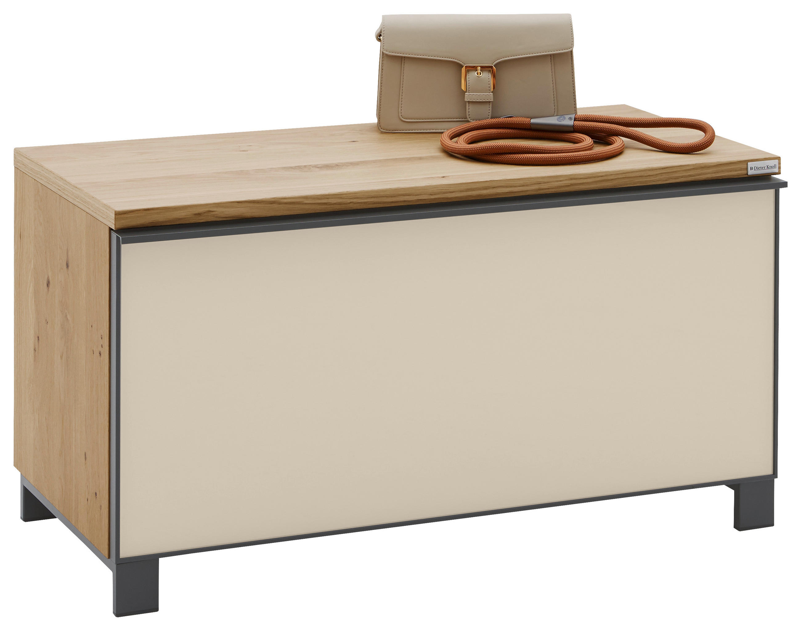 GARDEROBENBANK  in 84/45/40 cm  - Eichefarben/Anthrazit, Design, Metall (84/45/40cm) - Dieter Knoll