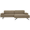 ECKSOFA in Flachgewebe Hellbraun  - Hellbraun/Anthrazit, Design, Textil/Metall (280/165cm) - Johann Jakob