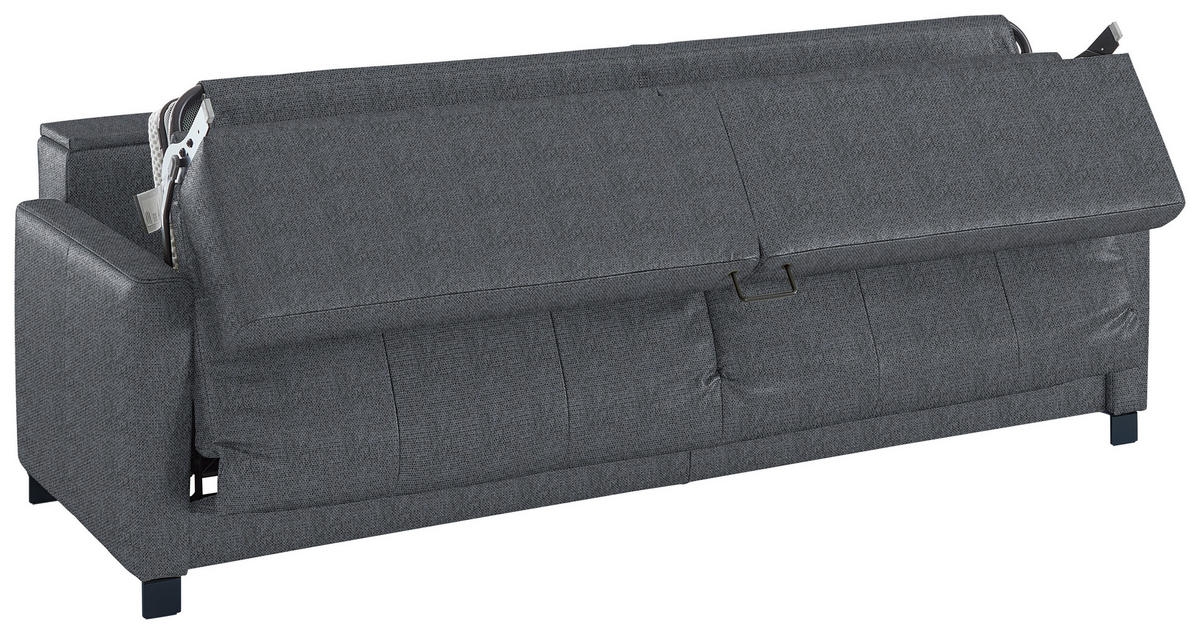 SCHLAFSOFA Flachgewebe Anthrazit haustierfreundlicher Bezug, Armteil rechts, Armteil links, Bettfunktion erhältlich, Schlafen auf Sitzhöhe, Stoffauswahl  - Anthrazit/Schwarz, Konventionell, Textil/Metall (232/77/116cm) - Dieter Knoll