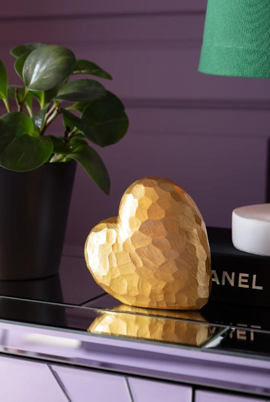 DEKOHERZ  - Goldfarben, Design, Kunststoff (14/14/7cm) - Kare-Design