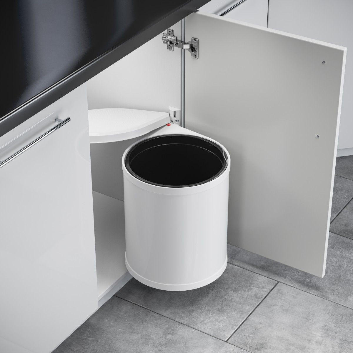 EINBAUABFALLSAMMLER 15 l  Kunststoff  - Weiß, Basics, Kunststoff (30,4/36,5-45,5/29cm) - HKT
